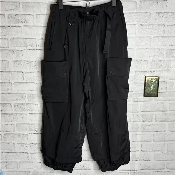 Y-3 black twill cargo pants